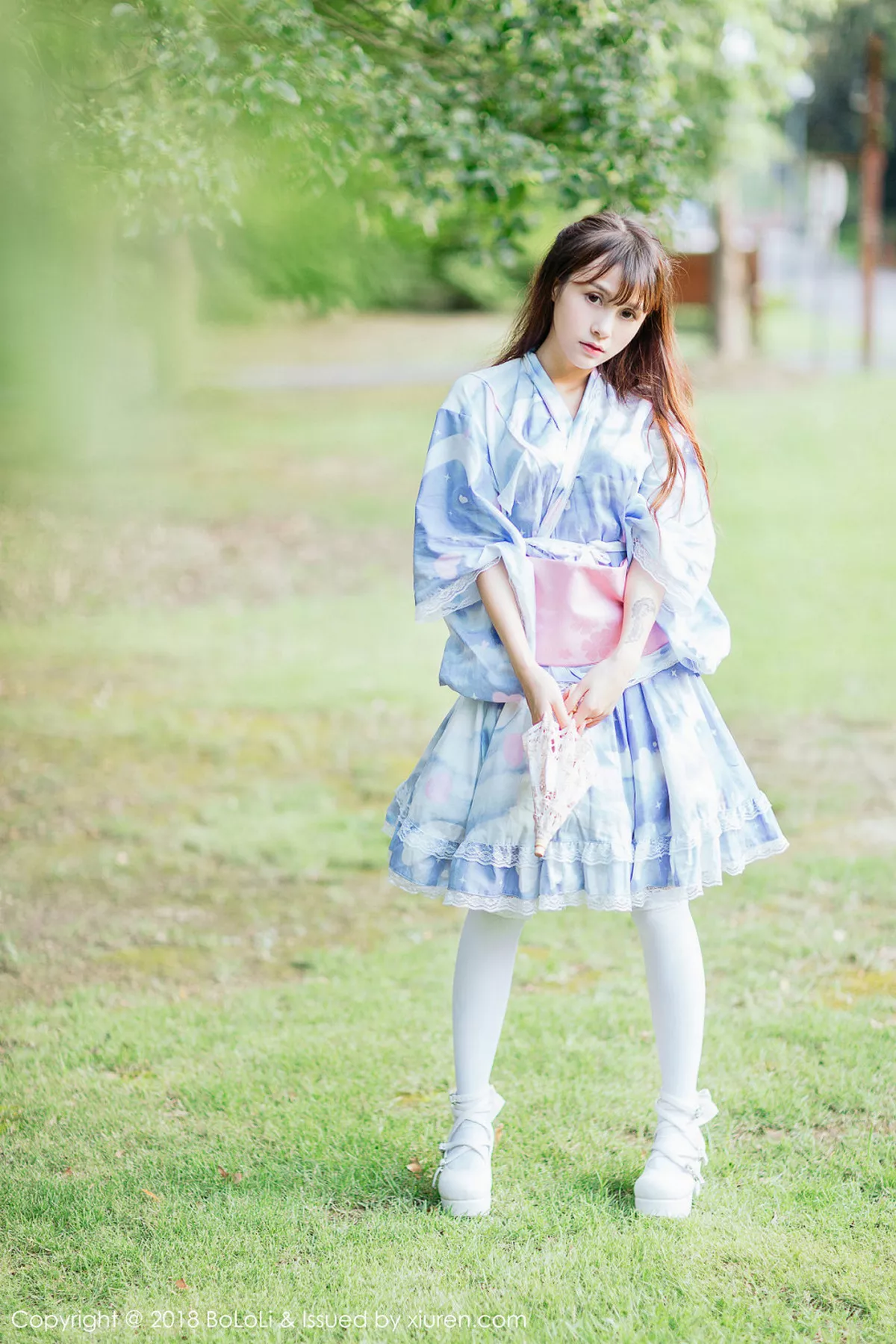 秀人集.com_[Tukmo兔几盟]Vol.118_嫩模夏美酱户外日系百花裙配白丝袜清新迷人写真61P