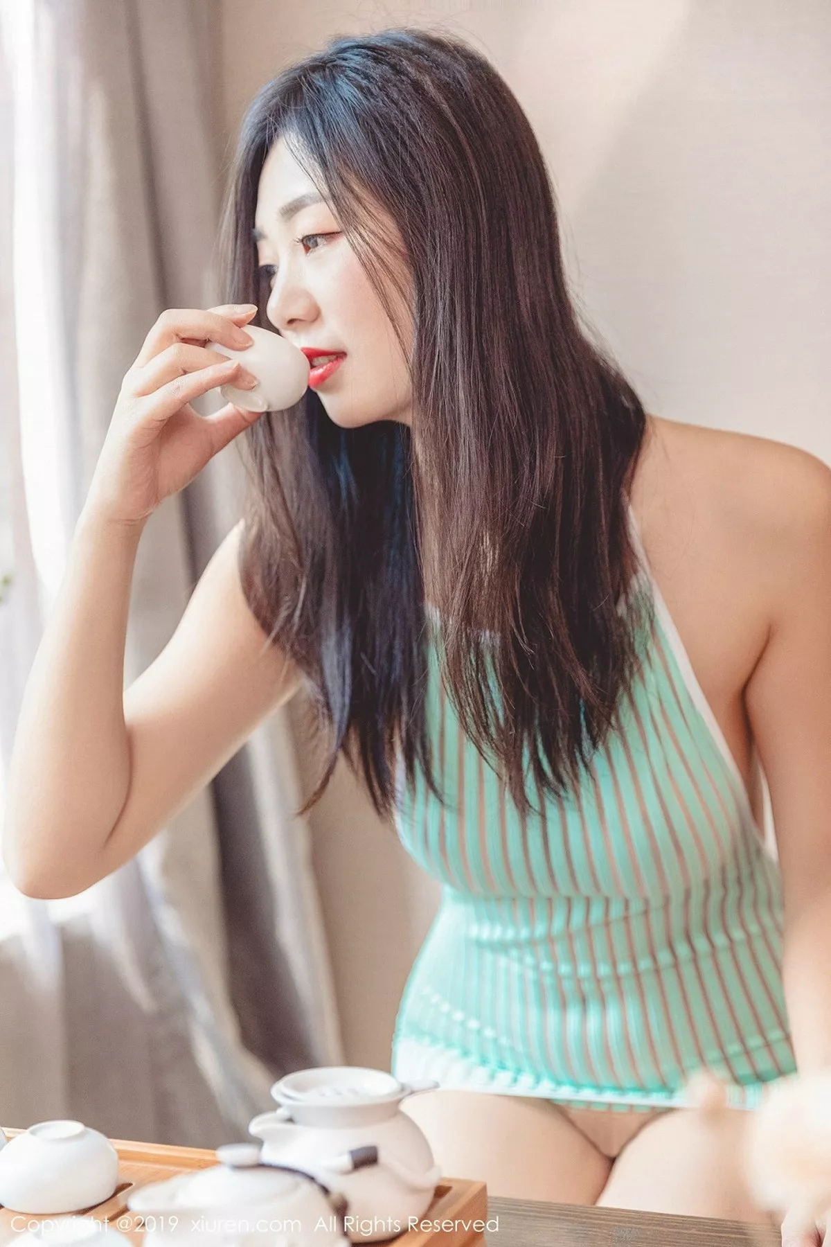 秀人集.com_[XiuRen秀人网]No.1447_女神宋-Kiki私房红色三点式内衣配丁字裤惹火诱惑写真48P