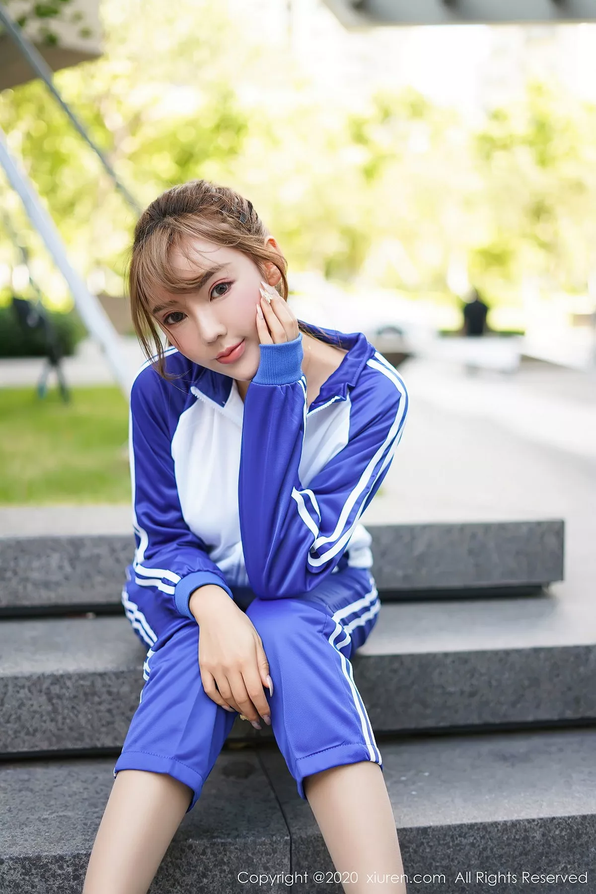 秀人集.com_[XiuRen秀人网]No.2586_嫩模柴婉艺Averie清纯校服主题蓝白运动校服半脱撩人诱惑写真48P