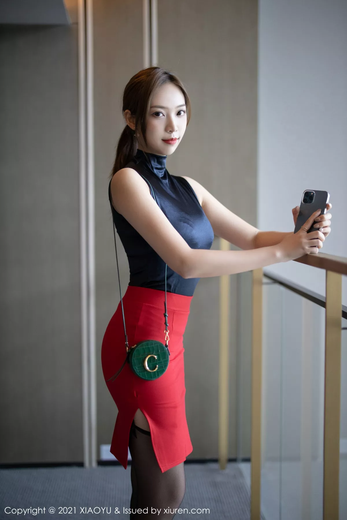 秀人集.com_[XiaoYu画语界]Vol.491_嫩模郑颖姗Bev经典都市OL制服配黑丝吊袜秀翘臀撩人诱惑写真75P