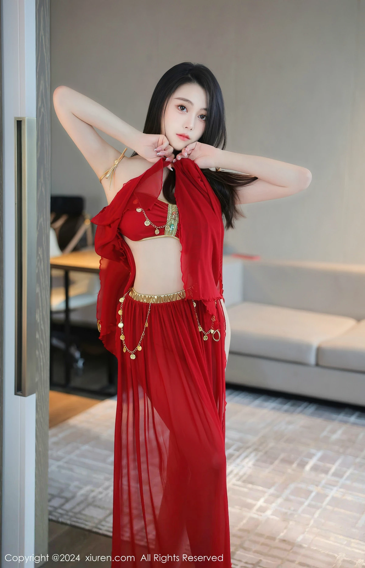 秀人集.com_[XiuRen秀人网]No.8420_模特清妙异域舞娘装扮性感红色舞裙秀曼妙身姿修长美腿迷人写真93P