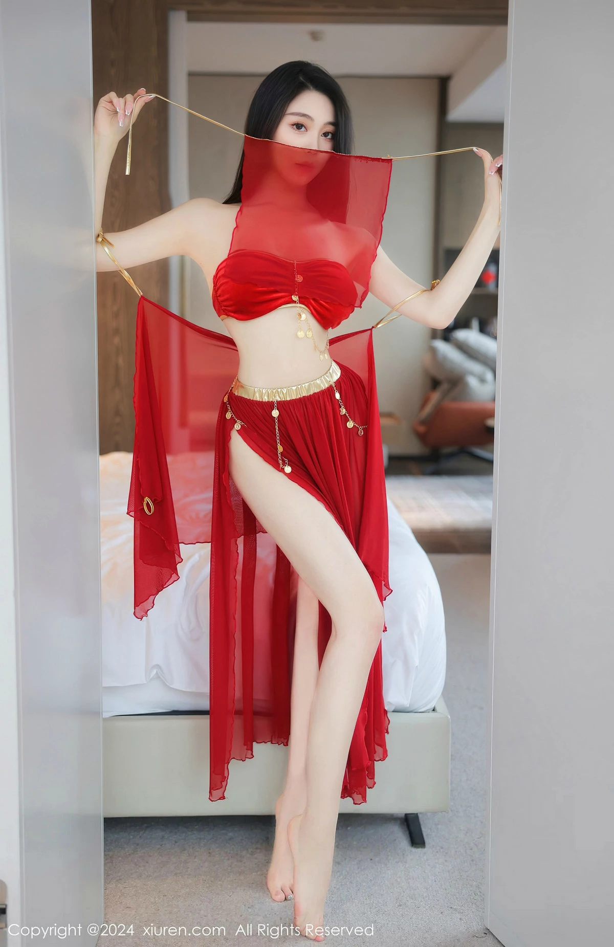 秀人集.com_[XiuRen秀人网]No.8420_模特清妙异域舞娘装扮性感红色舞裙秀曼妙身姿修长美腿迷人写真93P
