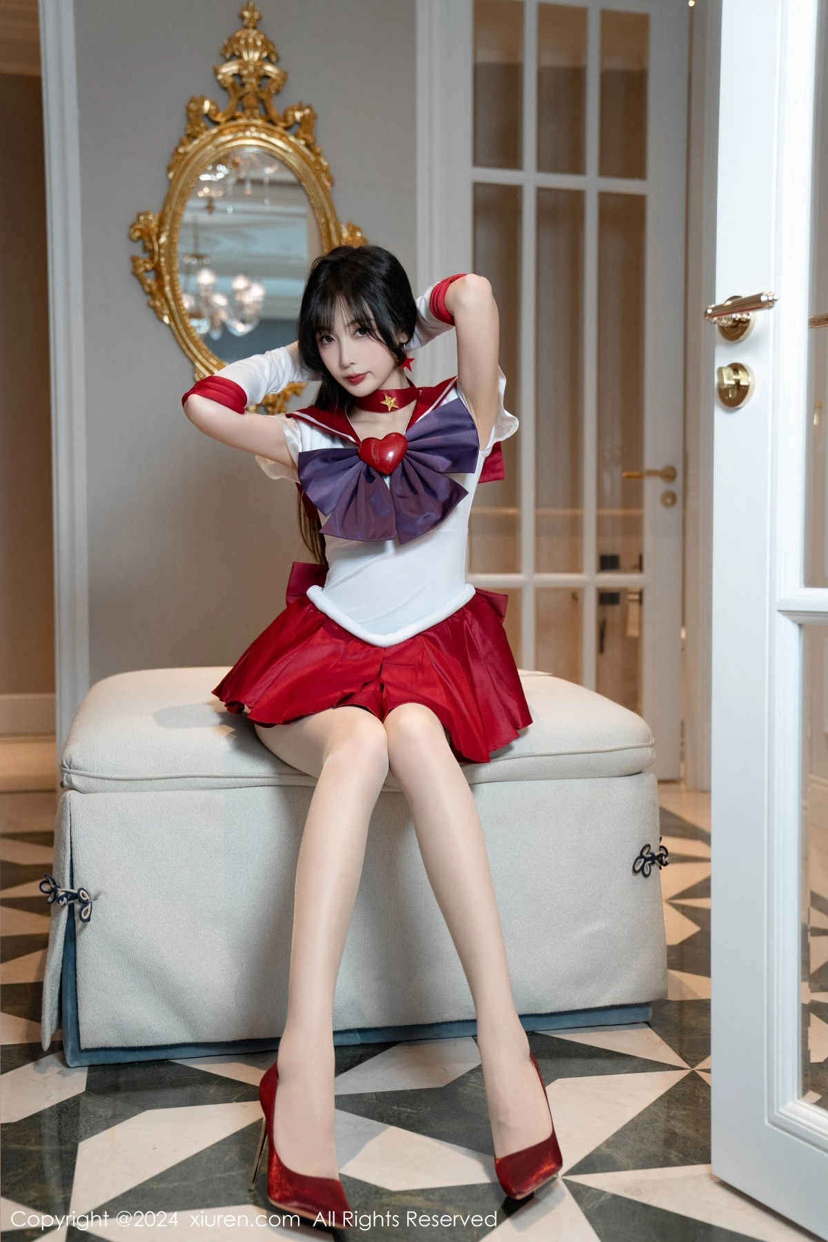 秀人集.com_[XiuRen秀人网]No.8800_模特林星阑性感白色上衣配红短裙露超薄肉丝秀曼妙身姿诱惑写真80P