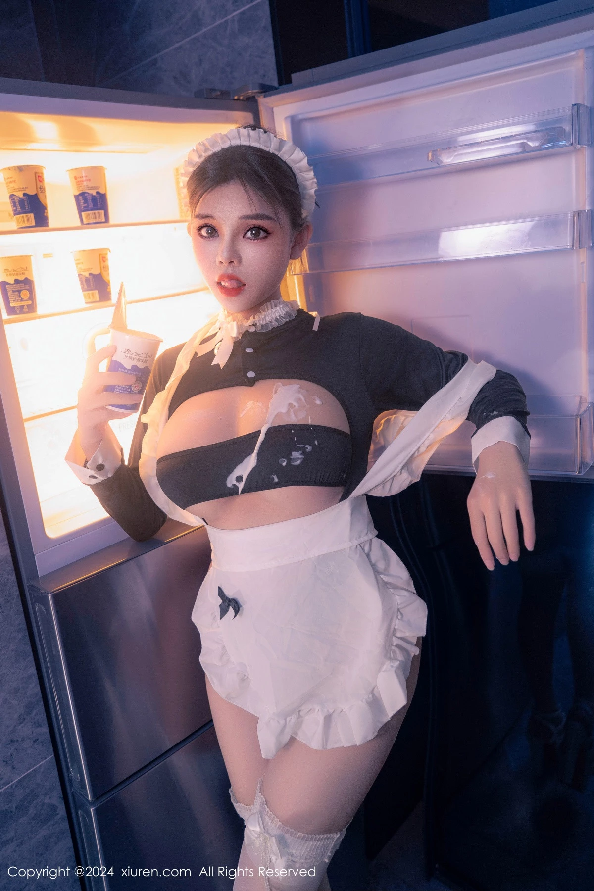 秀人集.com_[XiuRen秀人网]No.8966_新人模特小童颜私房浴室性感女仆装配白丝袜秀丰满身材诱惑写真80P