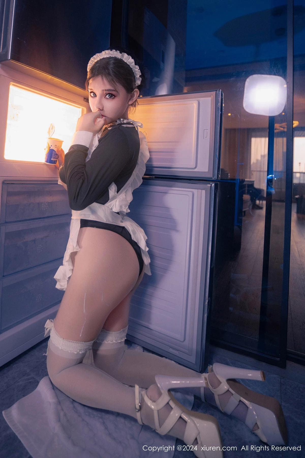 秀人集.com_[XiuRen秀人网]No.8966_新人模特小童颜私房浴室性感女仆装配白丝袜秀丰满身材诱惑写真80P