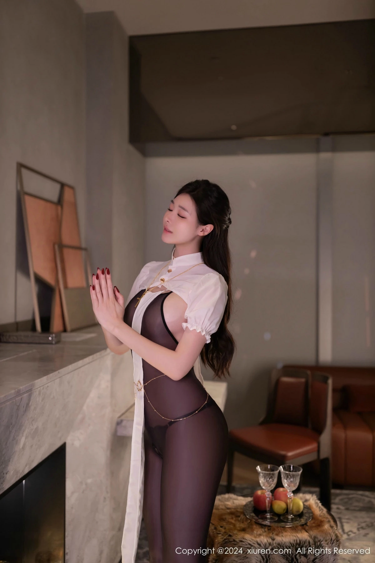 秀人集.com_[XiuRen秀人网]No.9350_模特小逗逗性感白上衣配超薄连体黑丝秀曼妙身姿惹火诱惑写真79P