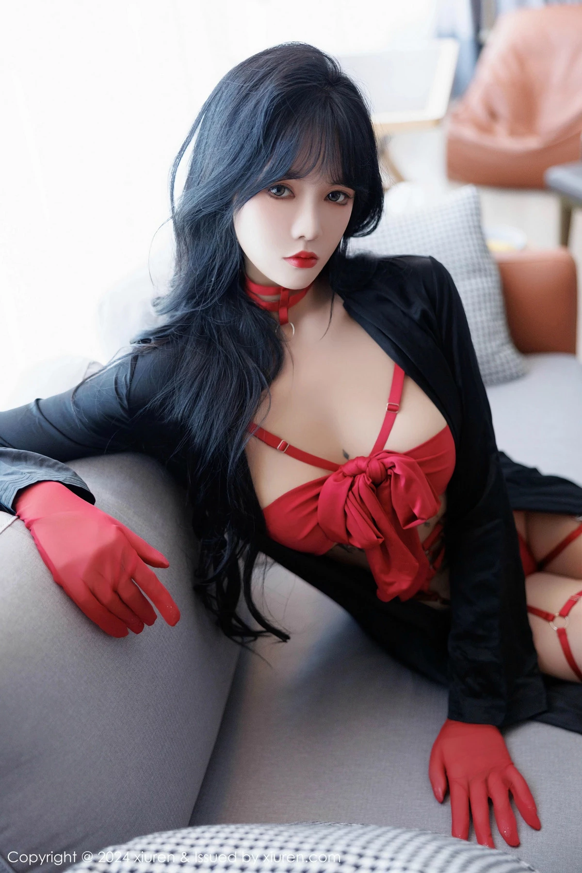 秀人集.com_[XiuRen秀人网]No.9671_模特娜比性感红色情趣内衣配红色丝袜秀凹凸身材完美诱惑写真80P