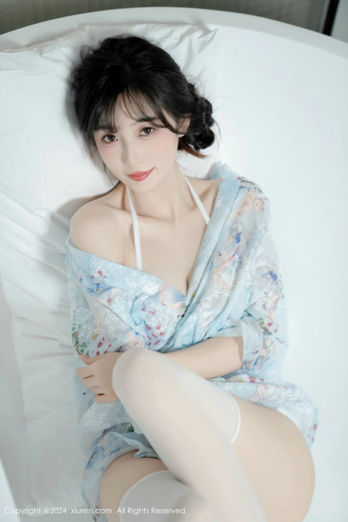 秀人集.com_[XiuRen秀人网]No.9632_模特林星阑性感浅蓝色连衣短裙配白色丝袜秀曼妙身姿诱惑写真85P